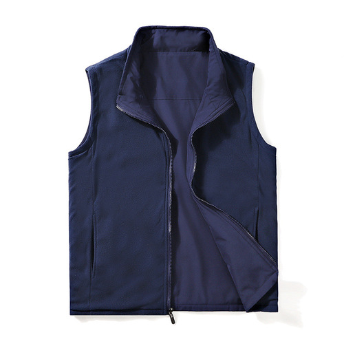Cross-border wholesale double-sided men's spring and autumn middle-aged and young casual waistcoat vest jacket 