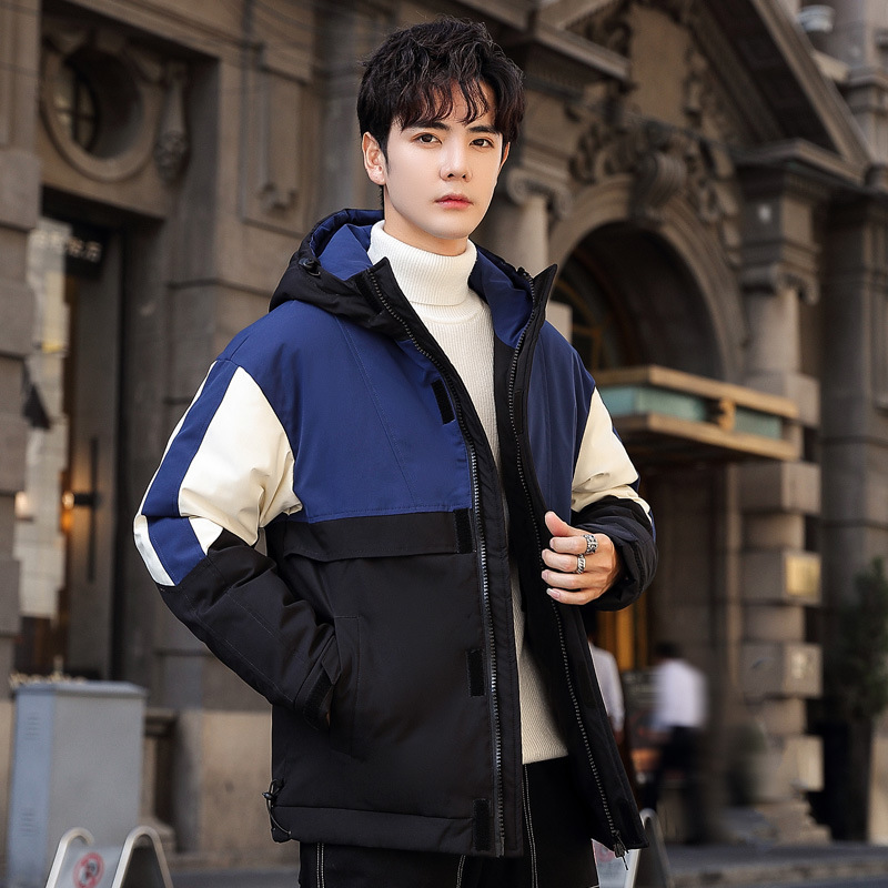 Dropshipping New Men's Winter Color Matching Thickened down Jacket Men's Youth Student Winter Jacket Cross-Border Dropshipping New Men's Winter Color Matching Thickened down Jacket Men's Youth Student Winter Jacket Cross-Border