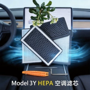 Tesla Model3Y kondisioner filtri cn95 qoxu təmizləyici HEPA aktivləşdirilmiş karbon filtri
