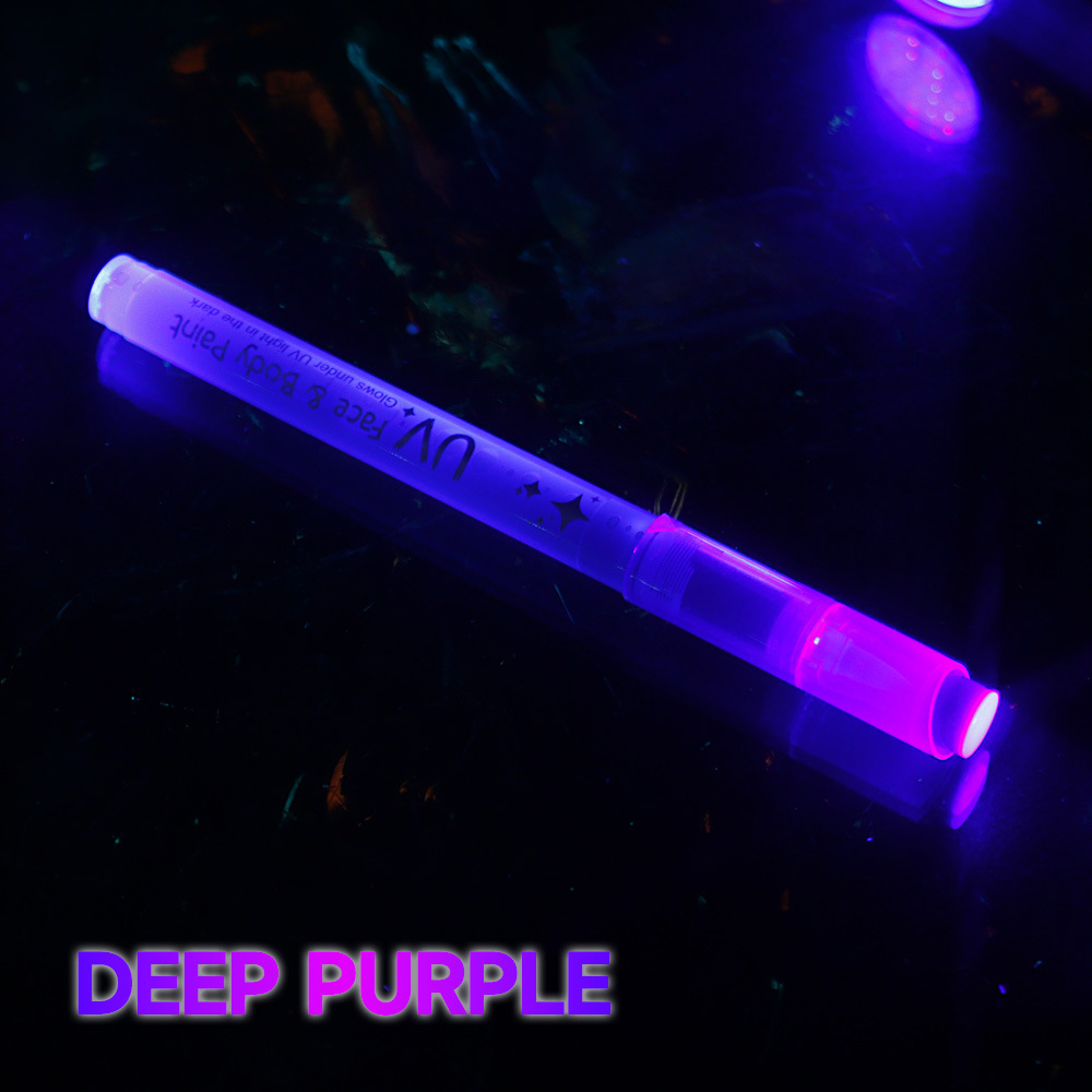 Ventas transfronterizas calientes líquidas directas pen luminiscente UV acuarela pen concierto pen marcador de pintura corporal de Halloween en stock