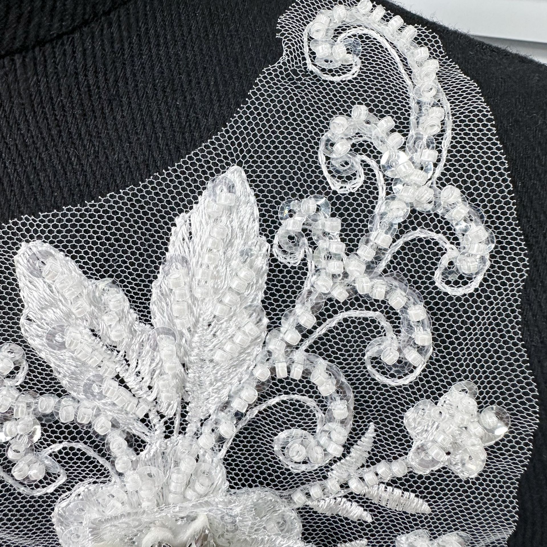 Fábrica de bordado en stock perforación hilo de malla sequinado coser encaje DIY decoración vestido de boda vestido vestido de espectáculo image 3