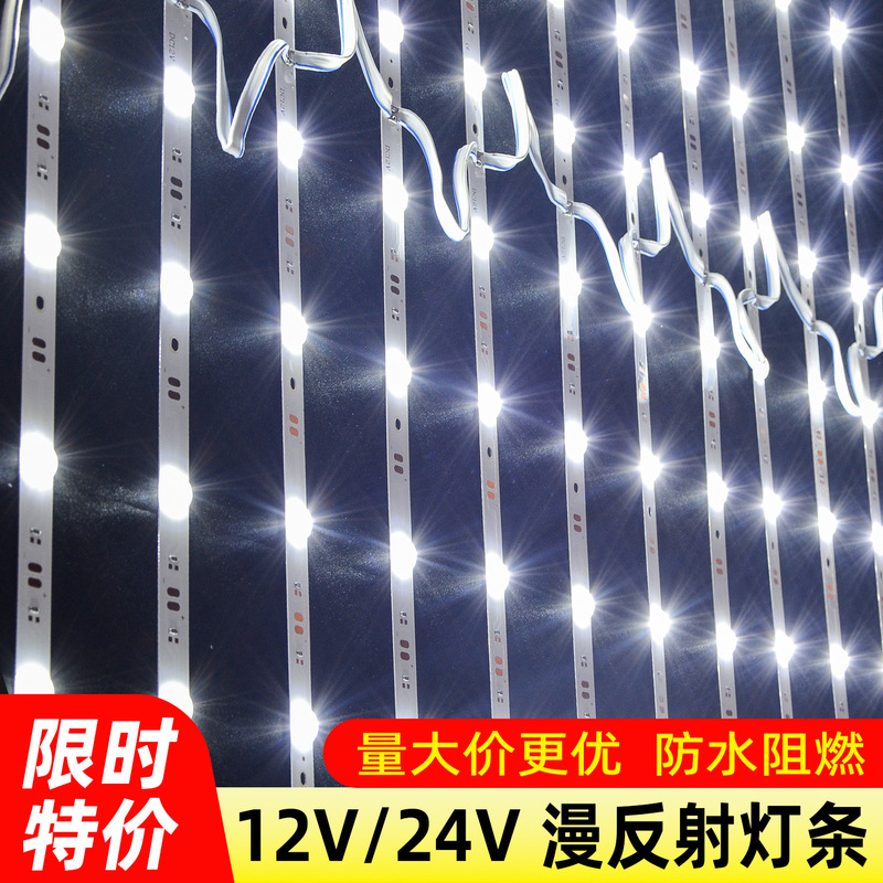 24V Diffuse Light Strip Outdoor Waterproof Advertising Cloth Roller Curtain Soft Film Ceiling Sign 12V Light Box Led Light Source