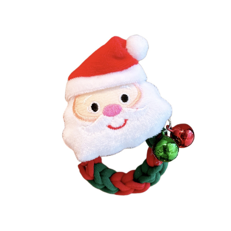 Navidad transfronteriza joyas para el cabello de Papá Noel adolescente trenzando el cabello anillo de pelo cabeza de bola de alta elasticidad correa de goma para niños