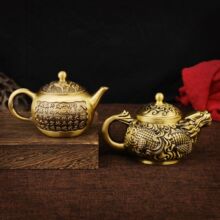 黄铜家居摆件桌面茶具创意单龙茶壶