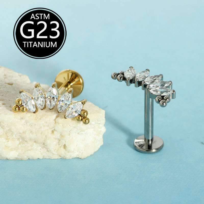 Labret piercing jewelry detail image