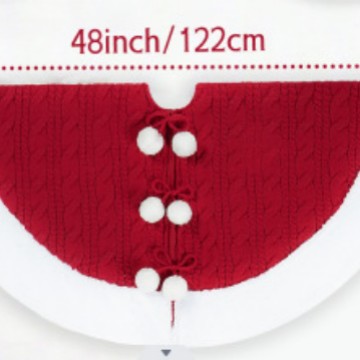Falda de árbol de Navidad transfronteriza pompón blanco árbol de punto falda árbol inferior delantal chal Navidad decoraciones para el hogar al por mayor