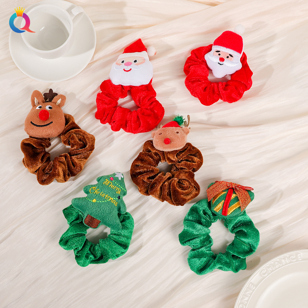 Christmas gift Christmas headdress plush large hair band high-grade hair tie ins large ring_voghion.com