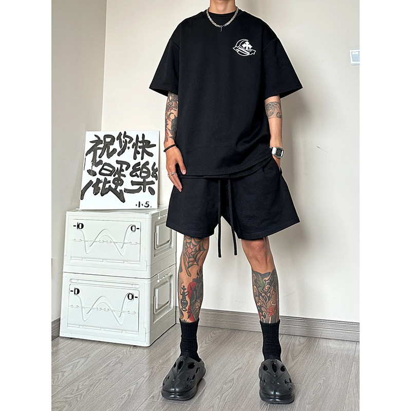 Cross-Border Solid Color American Retro Shorts for Men, Summer Basketball Training Pants, Fitness Sports Knee-Length Shorts