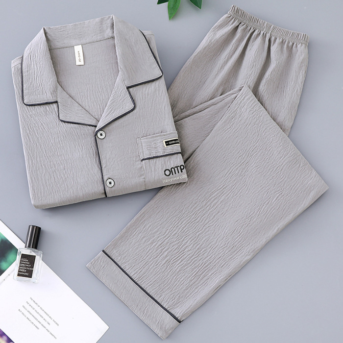 2024 nuevo pijama de hombre primavera y otoño nubes de algodón cardigan de mangas largas casuales sueltas de tamaño grande se puede usar en casa