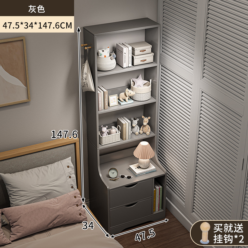 Tabernita de cabecera simple moderna armario de pierna de madera maciza pequeño dormitorio simple para el hogar 2024 nuevo estante de cabecera