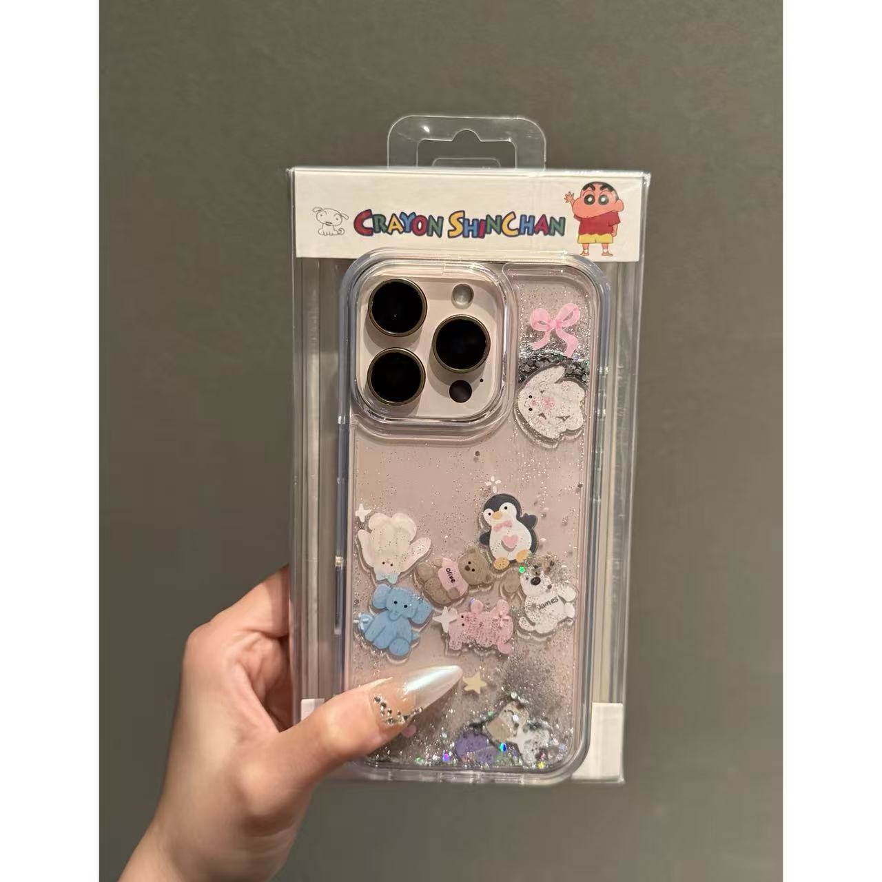 Fun Cartoon Glitter Quicksand Ragdoll Animal Suitable for Iphone17Promax Apple 16 Mobile Phone Case 15 Hot Style