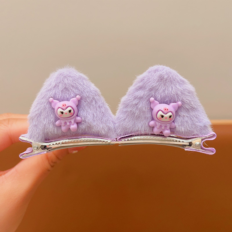 Horquilla de felpa para niños para niñas lindo clip de oreja de gato tridimensional horquilla de bebé niña flequillo lateral clip accesorios para el cabello