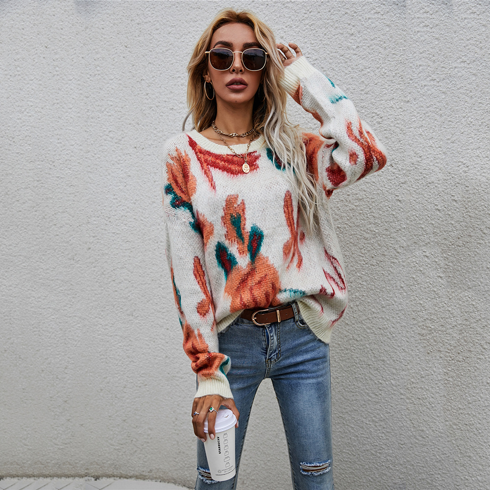 2022 otoño e invierno nuevo Amazon AliExpress costura personalidad moda más tamaño de las mujeres Batwing camisa suéter punto