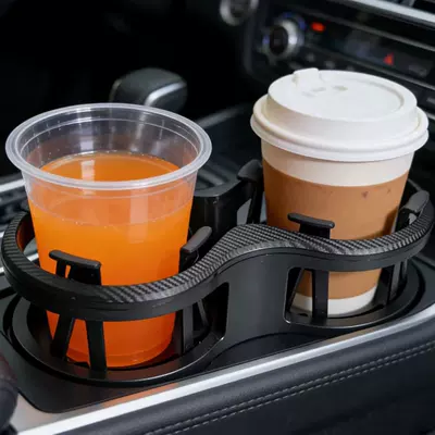 Car drink holder, ashtray, car cup holder, two-in-one cup holder extender, multifunctional cup holder, fixed bracket (Car cup holder/beverage holder) - black