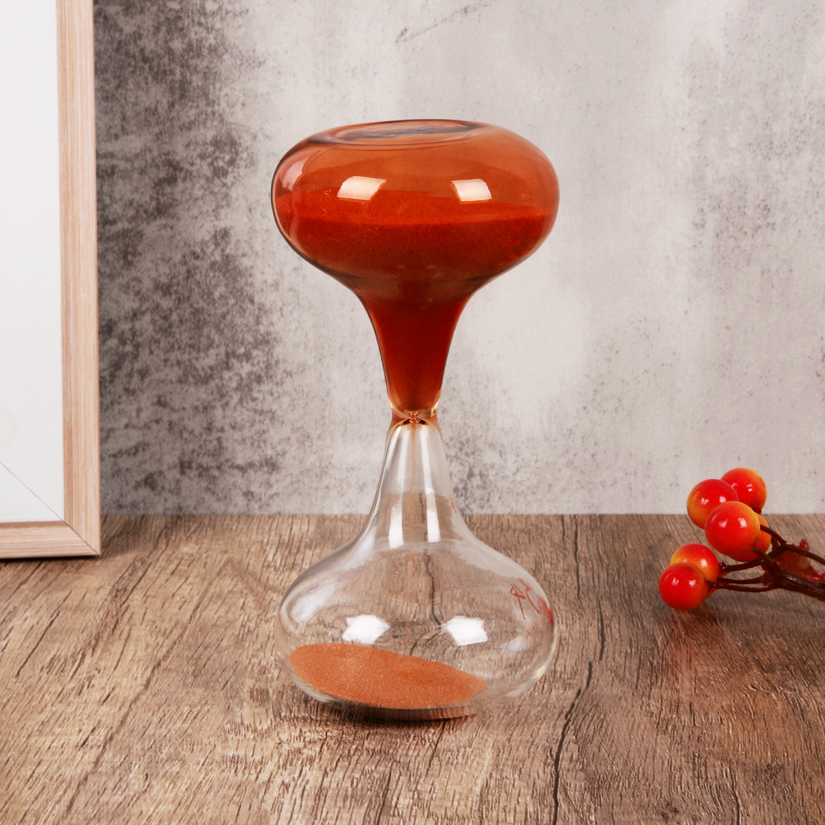 Reloj de Arena Circular de Vidrio Decorativo de Vidrio de Borosilicato Alto para Sala de Estar