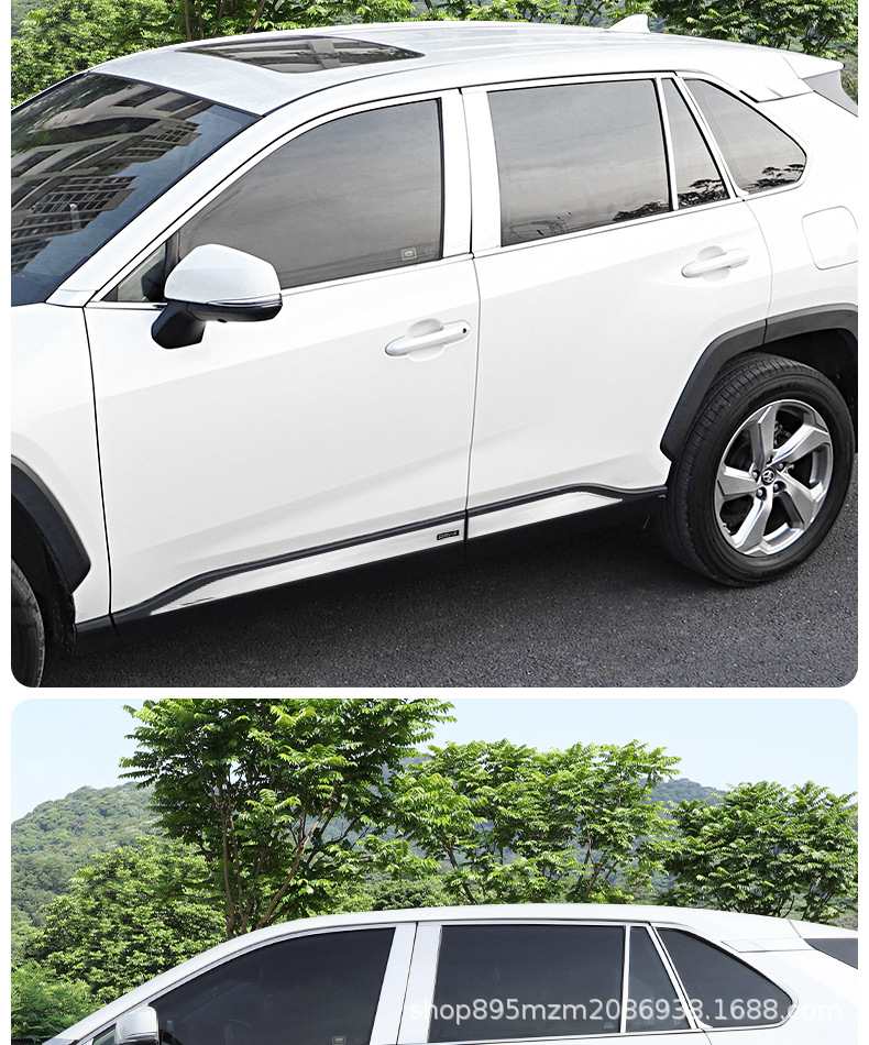 Suitable for 24 Rav4 Window Trim Strips Wilanda Stainless Steel Body Bright Strips Window Modification Accessories
