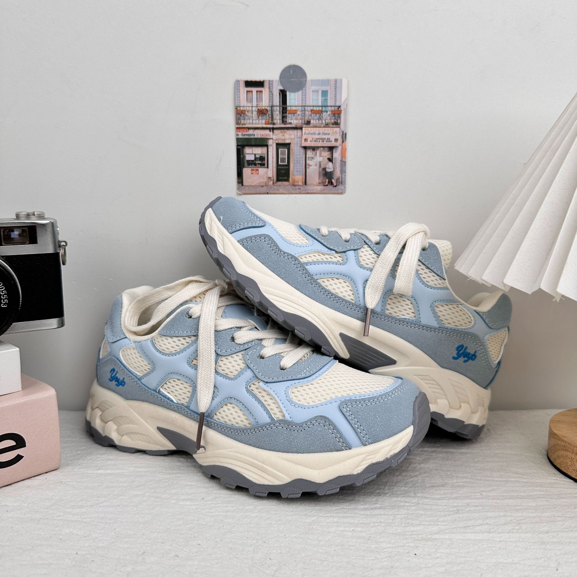 Zapatos de fondo grueso de larga onda para mujeres 2025 nuevos zapatos de otoño de mujer zapatos blancos casuales zapatos deportivos zapatos de skate