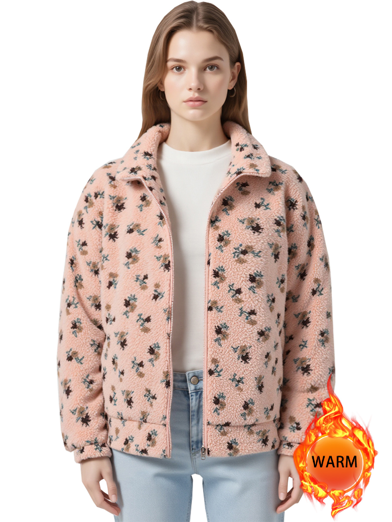Invierno chaqueta de algodón de cordero de invierno, chaqueta de algodón de lana de cordero con cuello vertical, chaqueta de algodón de invierno cálida image 5