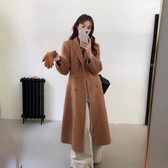 大衣女双面羊绒2025秋冬新款双排扣长款气质显瘦厚款双面羊绒外套