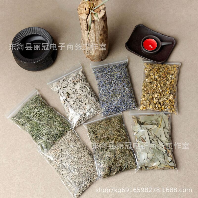 30g Large Pack of Smoked Natural Plant Incense Including White Sage, Cedar, Lavender, Rosemary, and Crushed Eucalyptus 30g Large Pack of Smoked Natural Plant Incense Including White Sage, Cedar, Lavender, Rosemary, and Crushed Eucalyptus