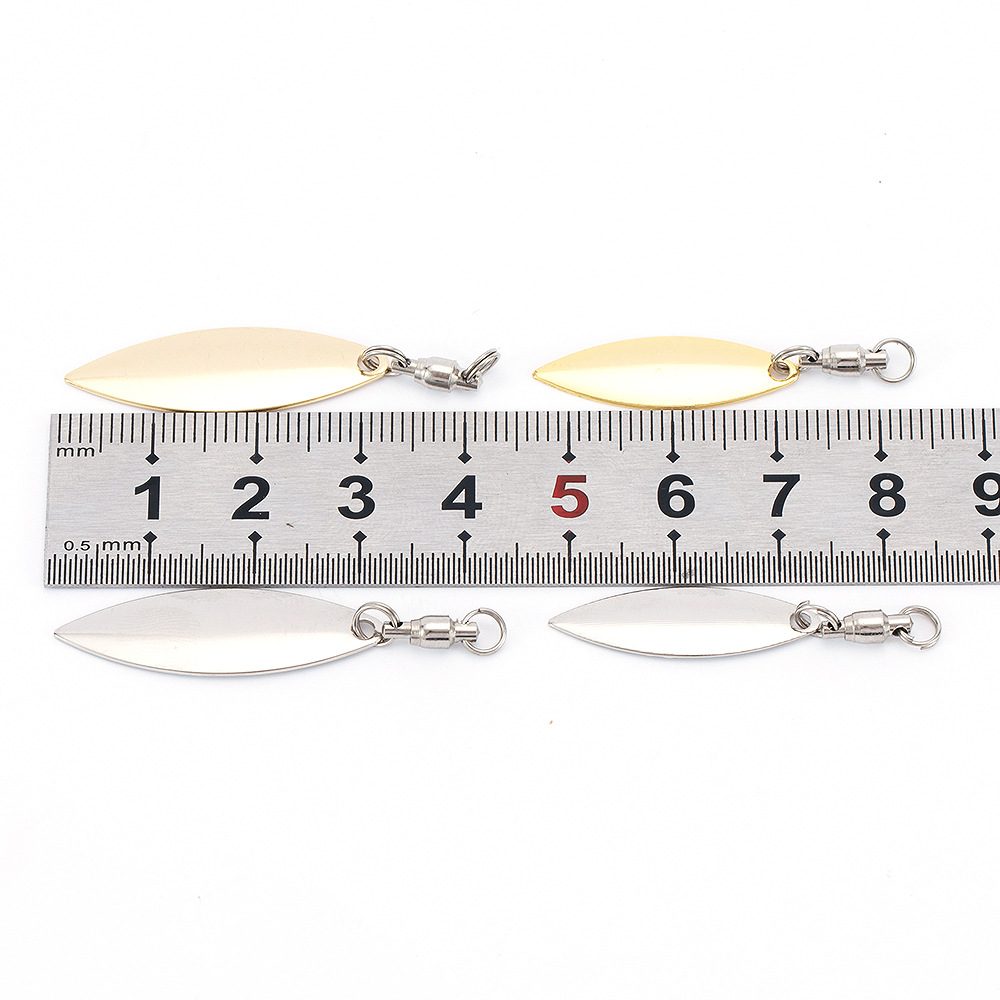 Lure spinner blade DIY willow leaf noise copper metal lure spinning bearing connector accessory high quality