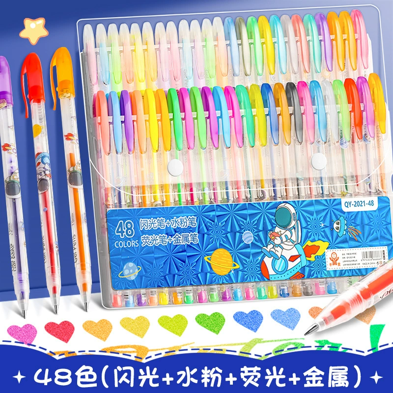 Flashing shiny metal multicoloured fluorescence crayons for elementary school students