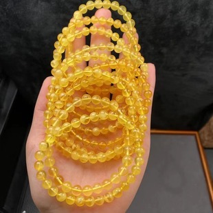 Factory wholesale natural amber beeswax bracelet round bead bracelet DIY jewelry loose beads live supply