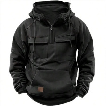 T 37660 Tooling solid color hooded sweatshirt ��װ��ɫ��ʿ��