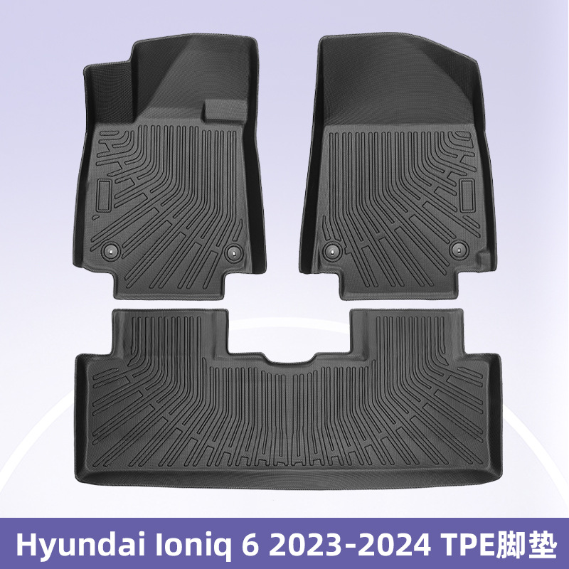 Aplicable a 23 - 24 modelos modernos Ioniq 6 3D todo el tiempo TPE esterillas impermeables