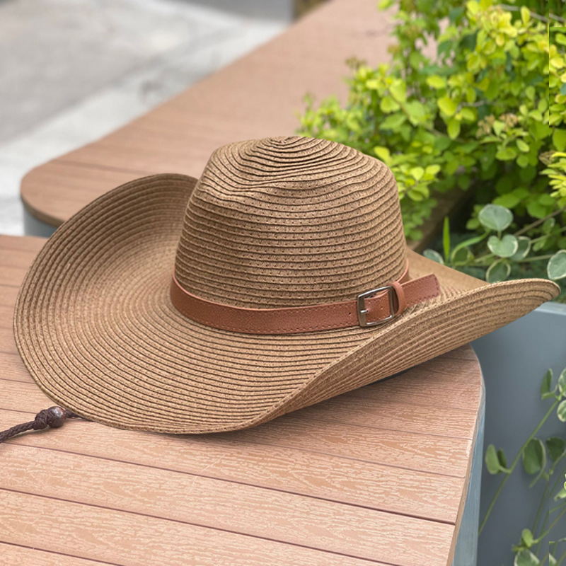 Vintage solhatt med bred brem for menn og kvinner cowboy_voghion.com