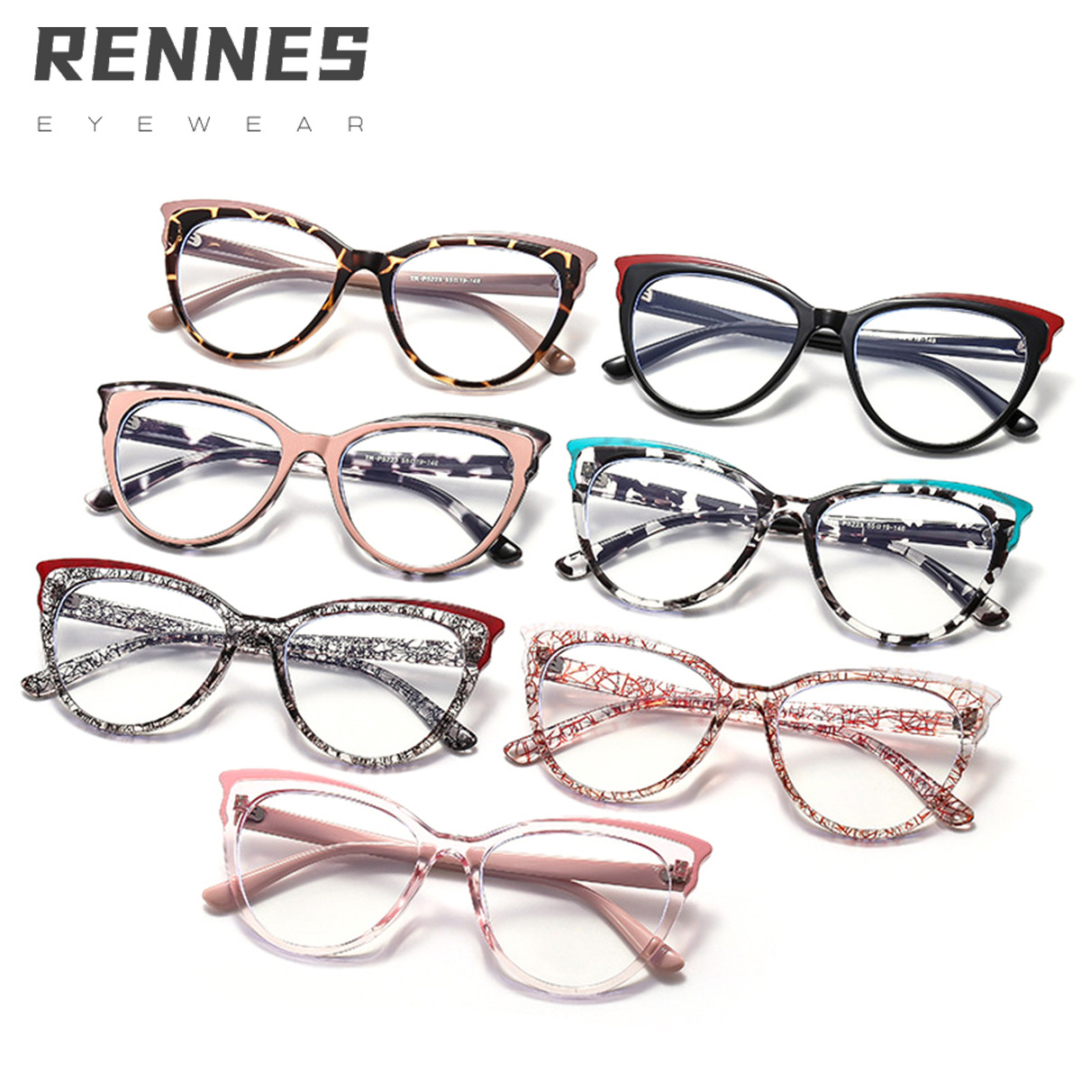 Moda europea y americana a juego ojo de gato TR90 espejo plano anti-luz azul