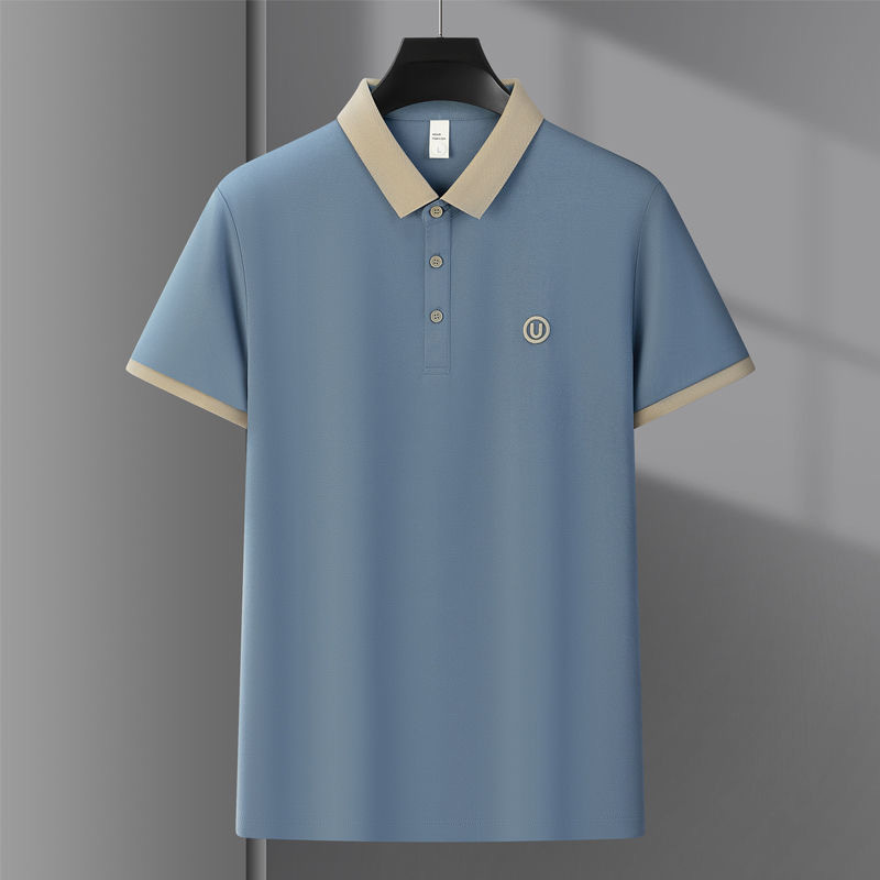 Polo de mangas cortas con solapa, camiseta de verano de moda para hombres, camiseta coreana de tendencia delgada 2026 nueva camiseta versátil