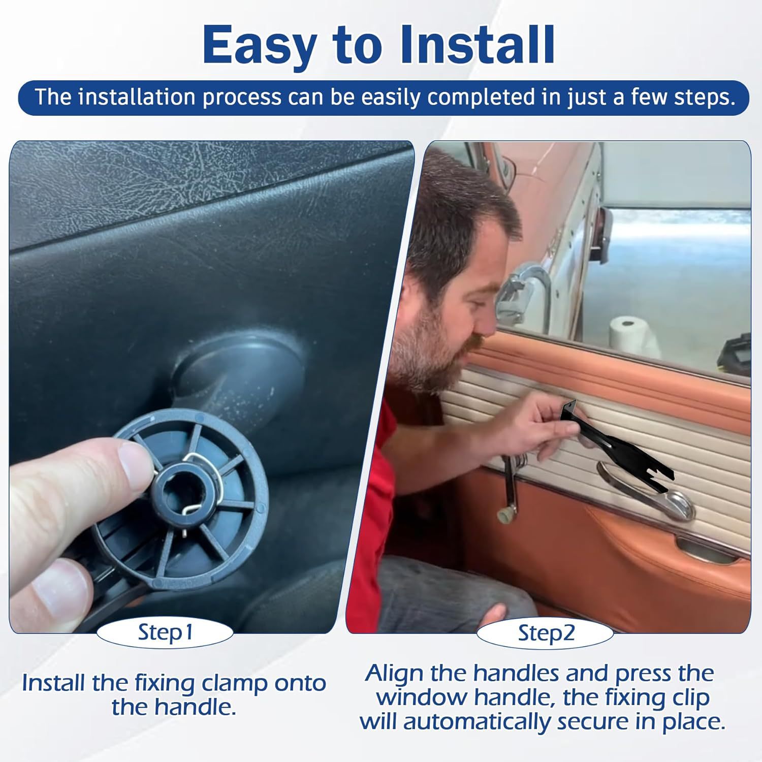 76951 Car Window Handle Removal Tool with 10 Window Handle Crank Fixing Clips