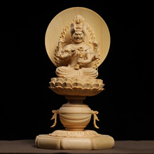 桧木精雕六臂爱染明王神像唐密真言东密如法金刚摆件家居装饰品