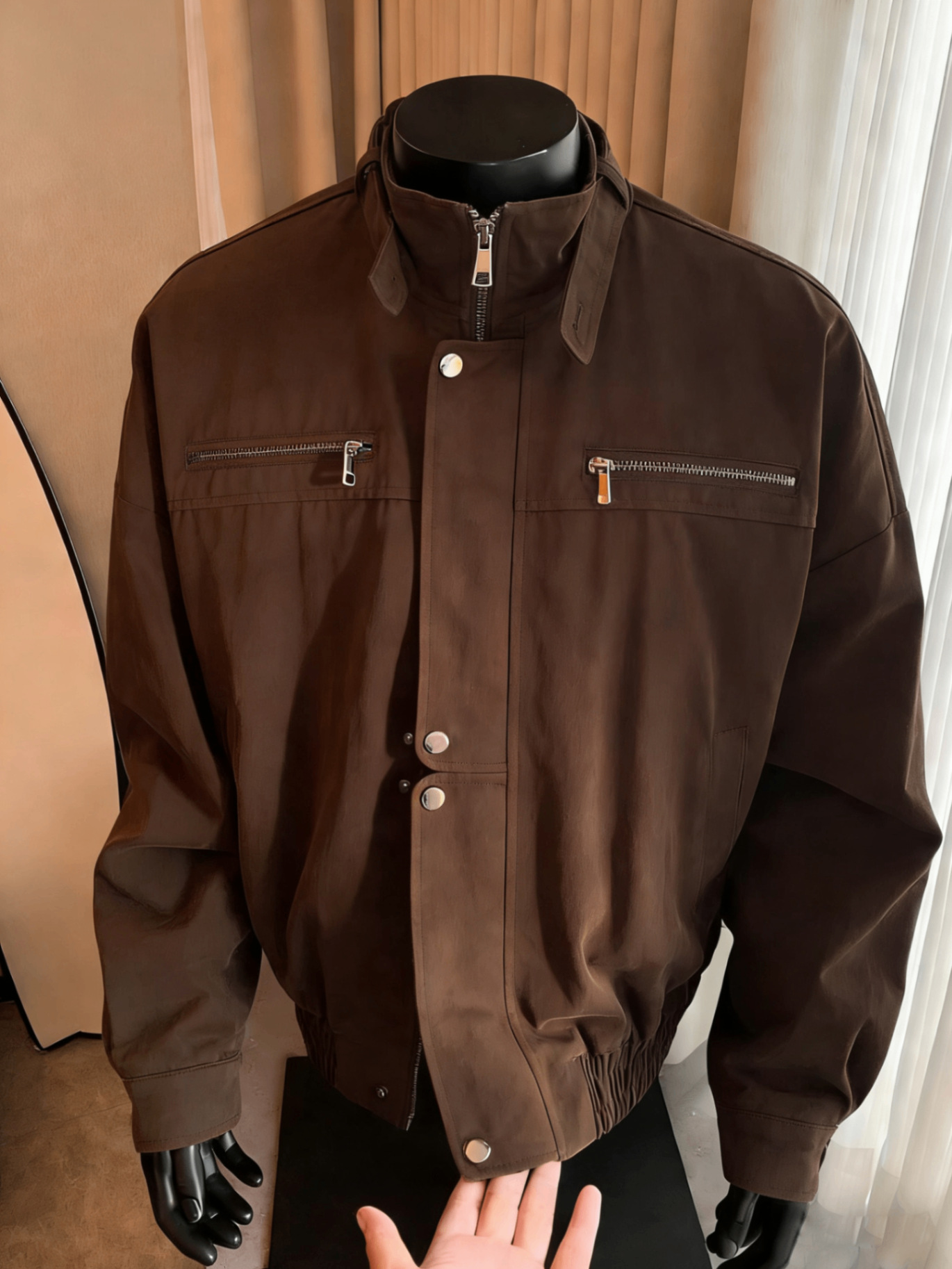 Stand Collar Workwear Jacket Men's Washed Loose Detroit Casual Jacket_viptrois.com