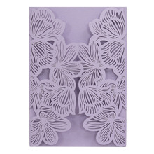 婚庆激光切割邀请函外壳镂空情人节玫瑰花贺卡白色请柬封面批发