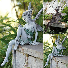 独立站坐姿仙女雕像花仙女花园雕像花园装饰树脂工艺景观庭院装饰