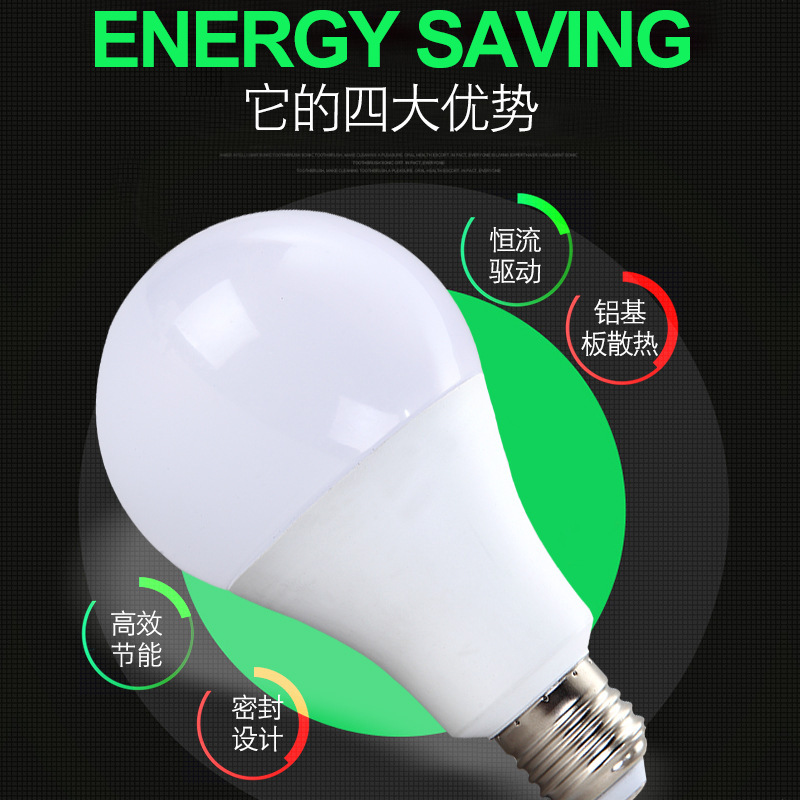 Led電球プラスチックバッグアルミ三防球灯e27ねじ口家庭用照明a泡3w5w7w9w省エネ電球|undefined