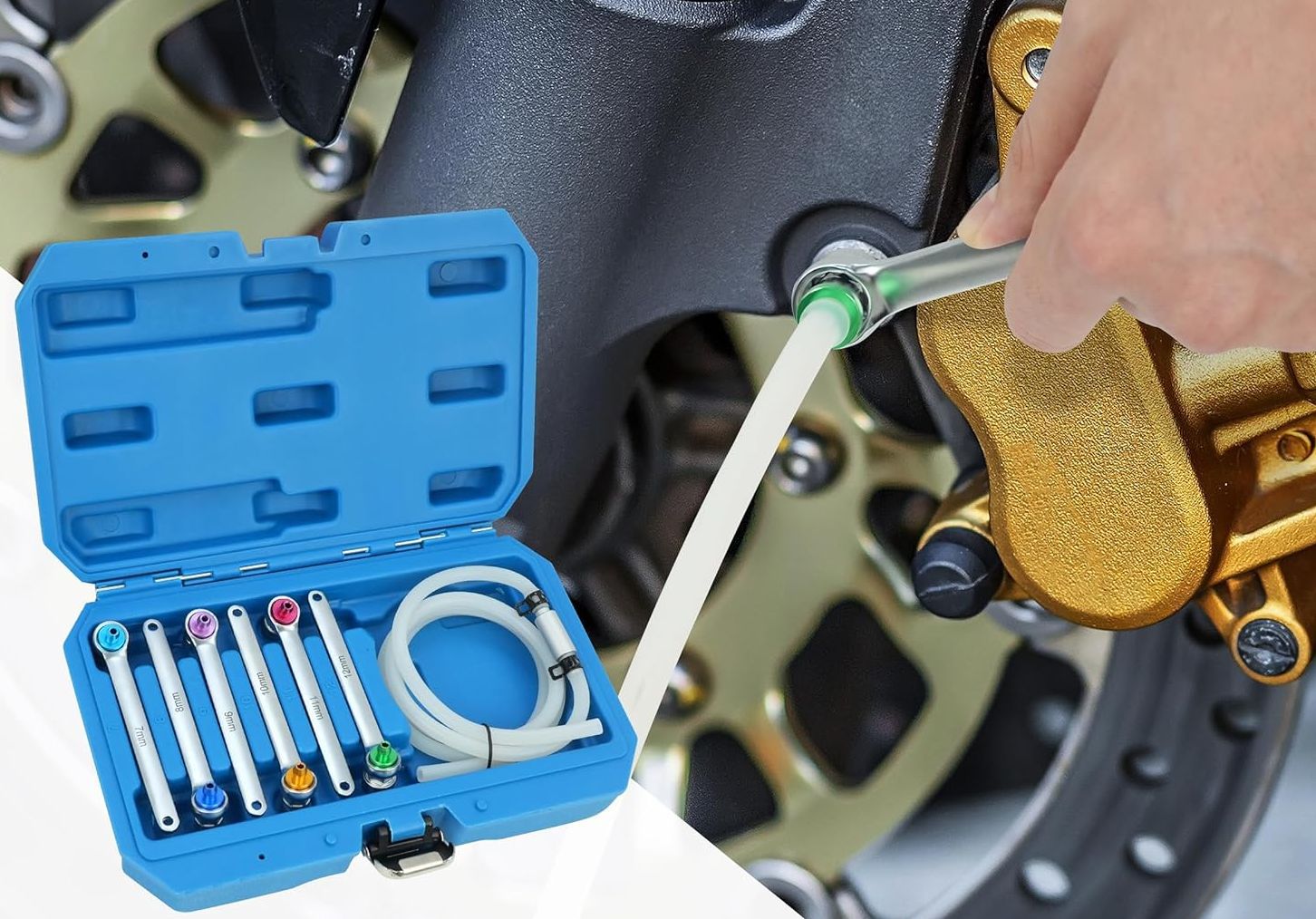 7-Piece Set of Brake Wrenches, Oil Drain Screw Wrenches, Oil Drain Socket Wrenches, Brake Exhaust Wrenches