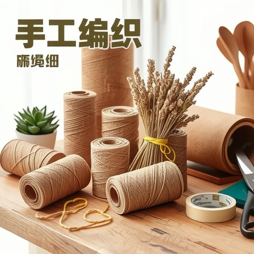 Hemp rope, thick and thin, handmade DIY braided hemp thread—cat scratching rope and mesh material for photo wall decoration