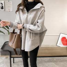 冬装女2022新款宽松风连帽卫衣女套头长袖上衣港味加厚外套