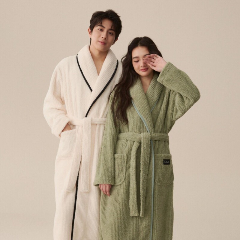 in stock Nightgown Women's Autumn and Winter Coral Fleece Men's Bathrobe Couple's Pajamas suit Extra Long Bathrobe Thickened Winter in stock Nightgown Women's Autumn and Winter Coral Fleece Men's Bathrobe Couple's Pajamas suit Extra Long Bathrobe Thickened Winter