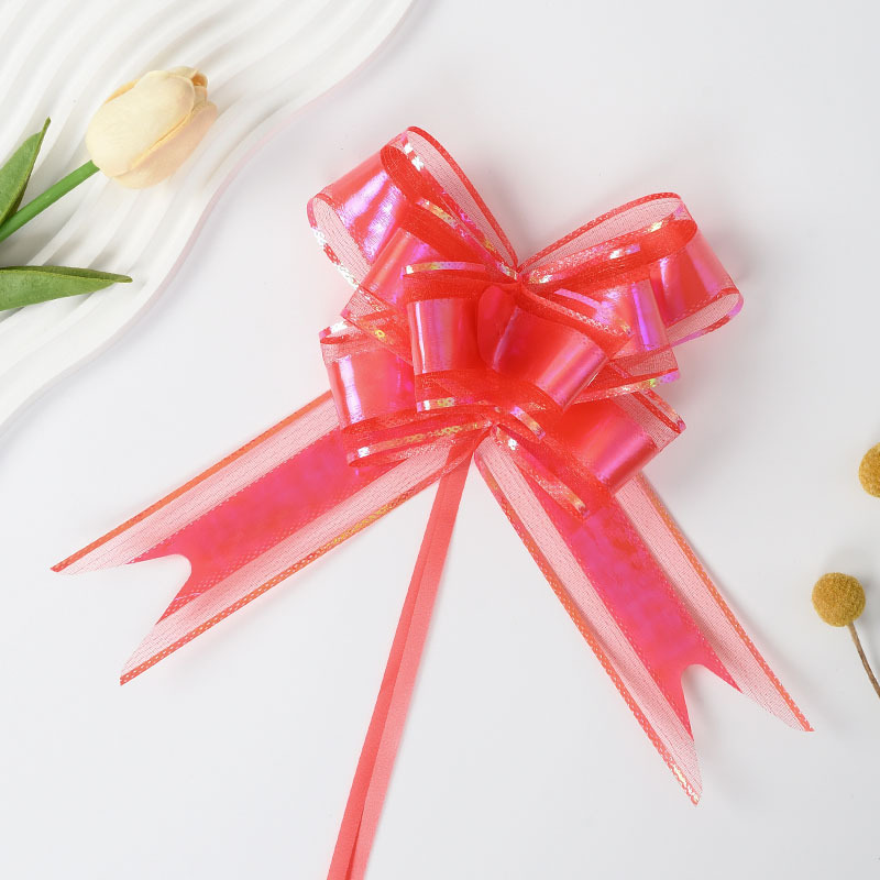 Cross-Border Nuevo 50 gran color Iris patrón tejido hilo de nieve dibujado a mano flor regalo embalaje arco dibujado flor cinta