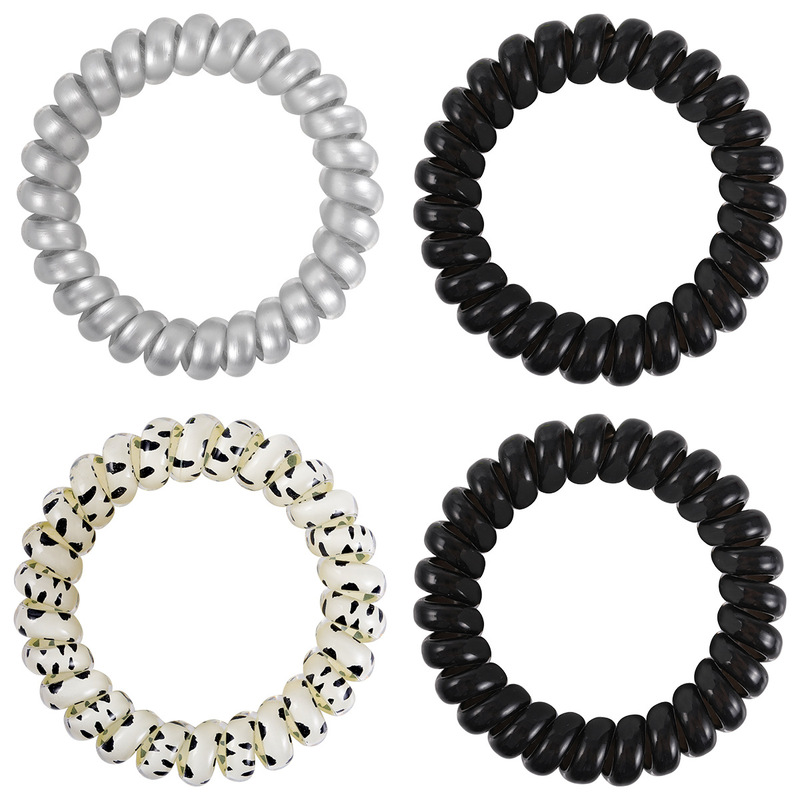 TPU Material 5.5cm Large Telephone Line Hair Ring Keychain Hand Ring Milk Pattern Silk Screen Print Bracelet Rubber Band TPU Material 5.5cm Large Telephone Line Hair Ring Keychain Hand Ring Milk Pattern Silk Screen Print Bracelet Rubber Band
