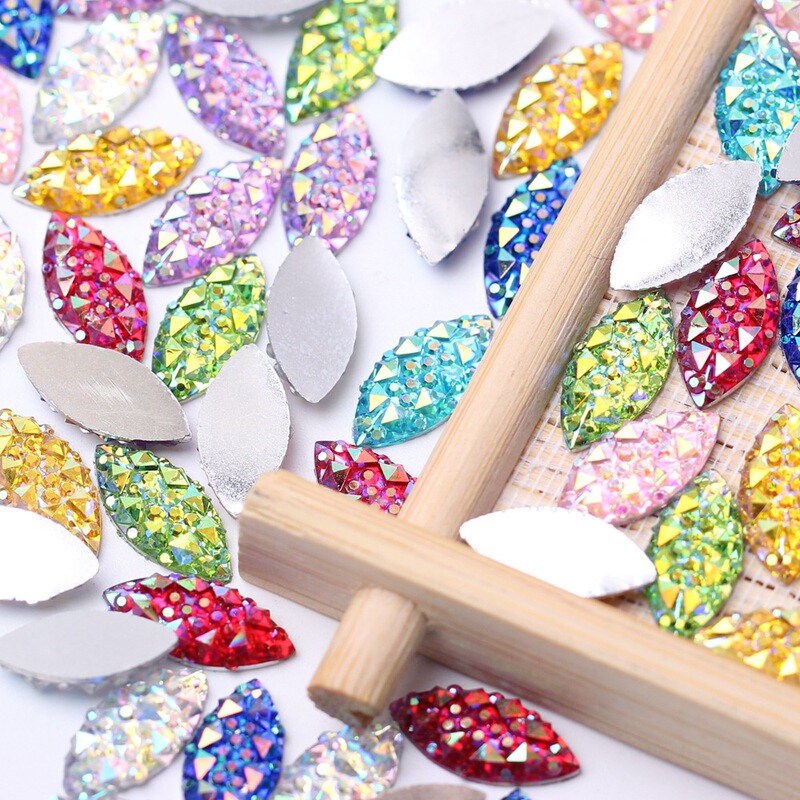 Strict selection of resin 7x15mm500/100 alligator back horse eye drill hair accessories decorative drill hand DIY nail drill