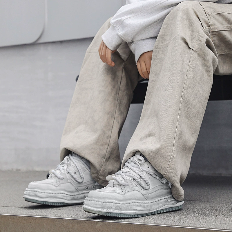 Нишевые повседневные кроссовки для пар, лоферы на толстой подошве, увеличивающие рост, невидимые туфли на растворимой подошве унисекс высотой 5 см.