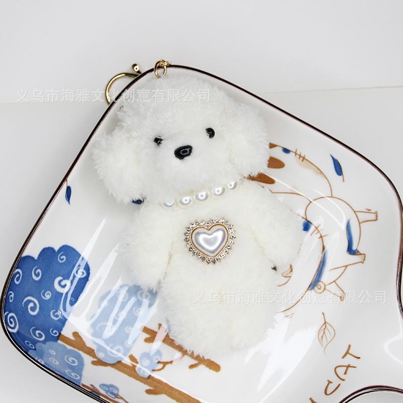 Japonés y coreano lindo dibujos animados VIP perro perla amor aleación colgante teléfono móvil bolsa llavero colgante coche colgante