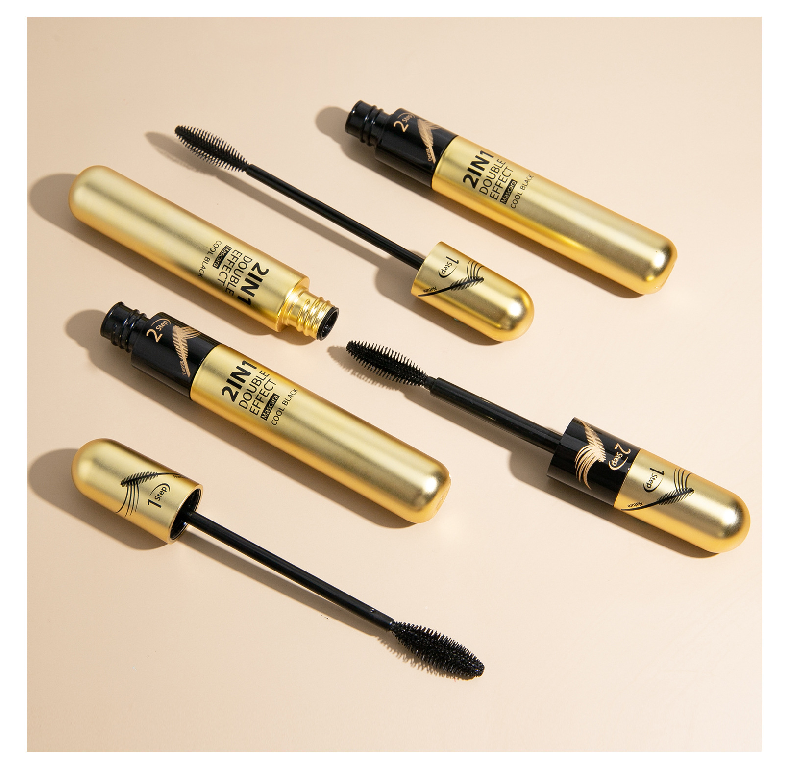 Hellokiss Dual-Effect 2-in-1 Long and Curly Mascara Waterproof, Non-smudging, Long-lasting and Thick 4D Mascara undefined