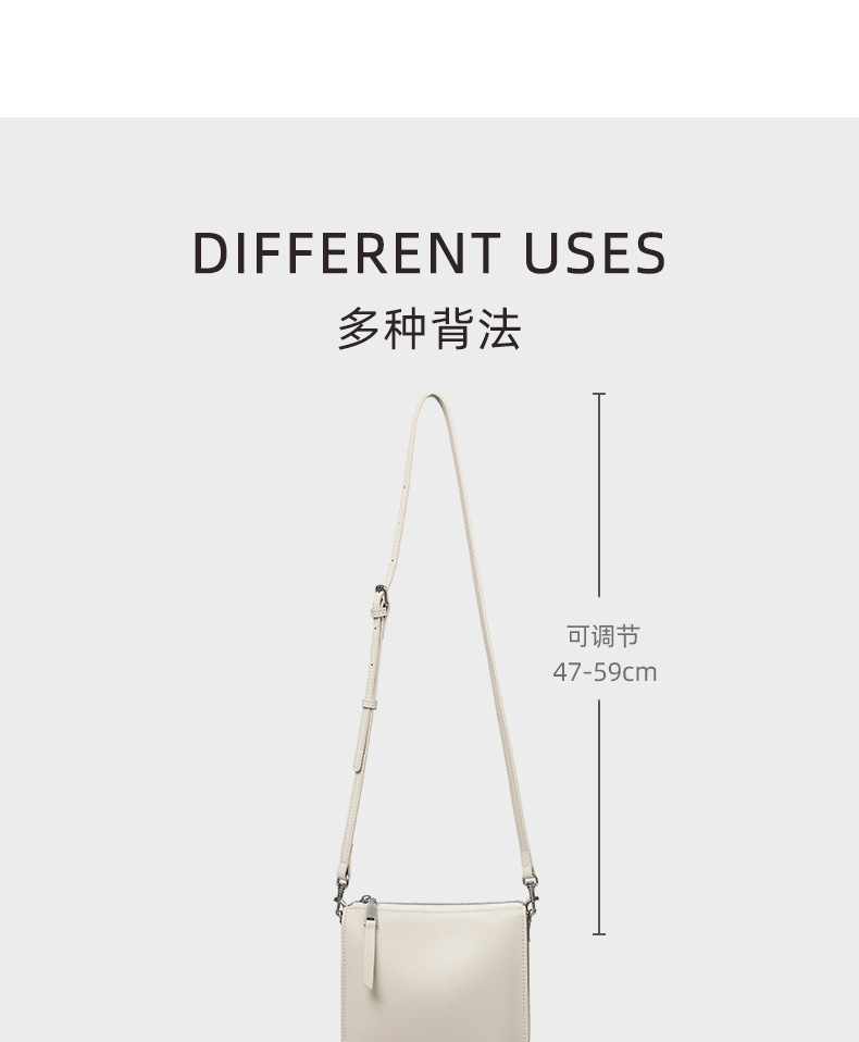 Túi bucket nữ mini da mềm đeo chéo kiểu mới mùa hè — Màu trắng be chi tiết 9