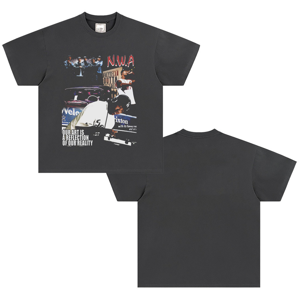 West Coast Rap N.W.A. Digital Direct Jet Washing Made Old American Retro Little Neck Camiseta image 30